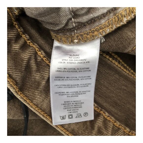 Re/Done NWT 90’s High Rise Loose Fit Button Fly Jeans Washed Chocolate Size 25 - Picture 7 of 10